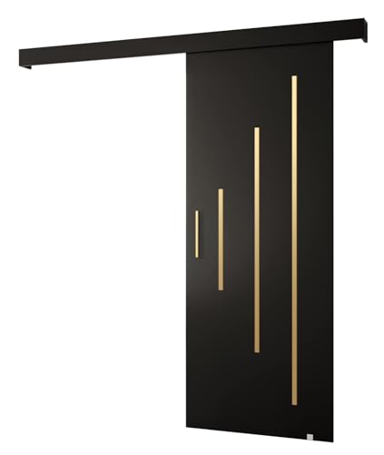 MEBLE KRYSPOL Salwador Y Schiebetürsystem mit Schienenabdeckung - Zierstreifen - Wandschiebetüren für Innenräume - Solide Konstruktion - 90x204 cm - Schwarz Schwarz Gold MEBLE KRYSPOL Salwador Y Schiebetürsystem mit Schienenabdeckung - Zierstreifen - Wandschiebetüren für Innenräume - Solide Konstruktion - 90x204 cm - Schwarz Schwarz Gold von MEBLE KRYSPOL