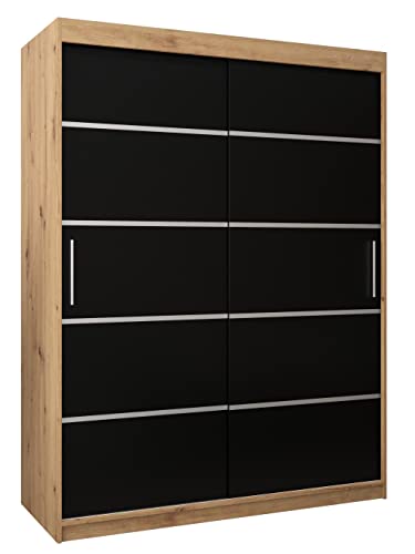 MEBLE KRYSPOL Schwebetürenschrank Verona 1 150 cm Kleiderschrank mit Kleiderstange und Einlegeboden Schlafzimmer- Wohnzimmerschrank Schiebetüren Modern Design (Schubladen: 0, Artisan Eiche + Schwarz) MEBLE KRYSPOL Schwebetürenschrank Verona 1 150 cm Kleiderschrank mit Kleiderstange und Einlegeboden Schlafzimmer- Wohnzimmerschrank Schiebetüren Modern Design (Schubladen: 0, Artisan Eiche + Schwarz) von MEBLE KRYSPOL
