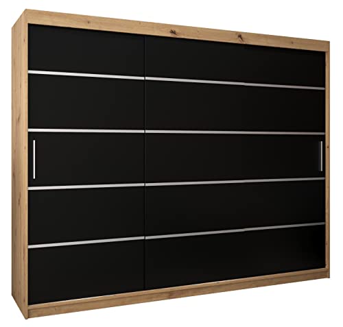 MEBLE KRYSPOL Schwebetürenschrank Verona 1 250 cm Kleiderschrank mit Kleiderstange und Einlegeboden Schlafzimmer- Wohnzimmerschrank Schiebetüren Modern Design (Schubladen: 0, Artisan Eiche + Schwarz) MEBLE KRYSPOL Schwebetürenschrank Verona 1 250 cm Kleiderschrank mit Kleiderstange und Einlegeboden Schlafzimmer- Wohnzimmerschrank Schiebetüren Modern Design (Schubladen: 0, Artisan Eiche + Schwarz) von MEBLE KRYSPOL