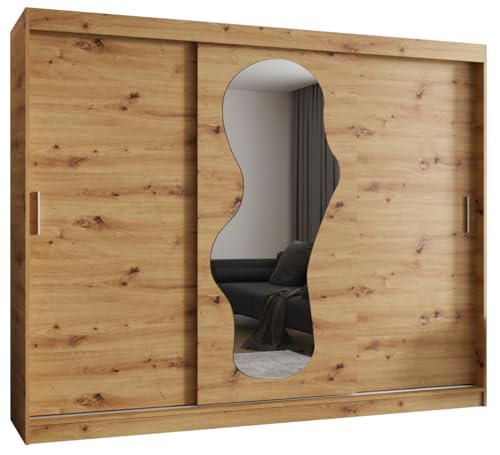 MEBLE KRYSPOL Ultra 250 Kleiderschrank mit DREI Schiebetüren für Schlafzimmer – moderner Aufbewahrungsschrank mit Kleiderstange und Regalen – 250x200x62cm - Artisan von MEBLE KRYSPOL