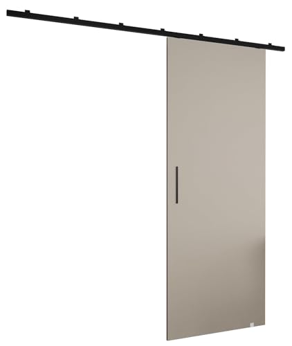 MEBLE KRYSPOL Zonda I Schiebetürset mit Schiene - Hängendes Innen-Schiebetürsystem - Torbeschläge - Hergestellt aus robustem Schichtholz - 204x70 cm - Kaschmir von MEBLE KRYSPOL