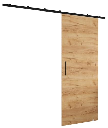 MEBLE KRYSPOL Zonda I Schiebetürset mit Schiene - Hängendes Innen-Schiebetürsystem - Torbeschläge - Hergestellt aus robustem Schichtholz - 204x80 cm - Handwerk gold von MEBLE KRYSPOL