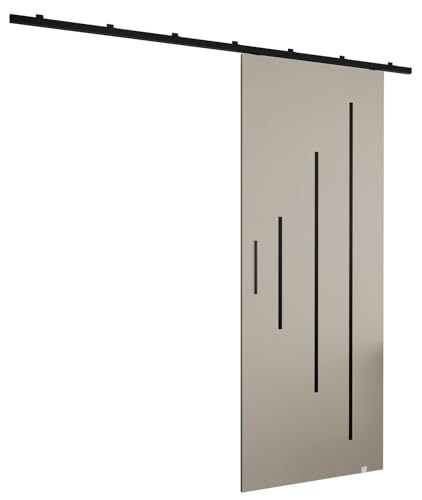 MEBLE KRYSPOL Zonda Y Schiebetürset mit Schiene - Hängendes Innen-Schiebetürsystem - Torbeschläge - Hergestellt aus robustem Laminat - 204x70 cm - Kaschmir von MEBLE KRYSPOL