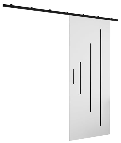 MEBLE KRYSPOL Zonda Y Schiebetürset mit Schiene - Hängendes Innen-Schiebetürsystem - Torbeschläge - Hergestellt aus robustem Laminat - 204x80 cm - Weiß von MEBLE KRYSPOL