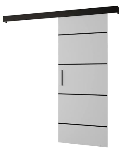 Schiebetür Komplettset - Schiebetürsystem Salwador 4 - Schiebetüren - Trennwände - Raumteiler - Innentüren, Tür 80x204 cm - Schiebetür Schiene - Zimmertür mit Schiebetür Griff - Saloontür Schiebetür Komplettset - Schiebetürsystem Salwador 4 - Schiebetüren - Trennwände - Raumteiler - Innentüren, Tür 80x204 cm - Schiebetür Schiene - Zimmertür mit Schiebetür Griff - Saloontür von MEBLE KRYSPOL
