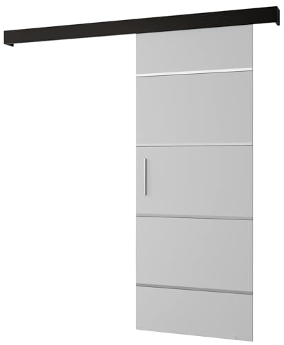 Schiebetür Komplettset - Schiebetürsystem Salwador 4 - Schiebetüren - Trennwände - Raumteiler - Innentüren, Tür 80x204 cm - Schiebetür Schiene - Zimmertür mit Schiebetür Griff - Saloontür Schiebetür Komplettset - Schiebetürsystem Salwador 4 - Schiebetüren - Trennwände - Raumteiler - Innentüren, Tür 80x204 cm - Schiebetür Schiene - Zimmertür mit Schiebetür Griff - Saloontür von MEBLE KRYSPOL