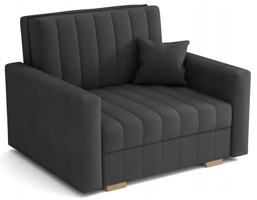 MEBLE-LUX - Sessel mit Schlaffunktion und Bettkasten, Schlafsessel mit Bettfunktion 103 cm Breit, Schlafsessel Klappbar Zanzibar, Sessel Bett, Klappsessel mit Schlaffunktion - Grau von MEBLE-LUX