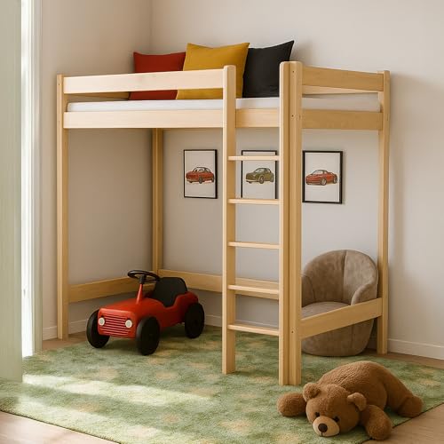 MEBLE WRÓBEL Hochbett 80x160 cm - Kinderbett mit Lattenrost und Rausfallschutz, Holzbett, Etagenbett mit Leiter Bett - Jugendbett Ohne Matratze - Höhe 160 cm MEBLE WRÓBEL Hochbett 80x160 cm - Kinderbett mit Lattenrost und Rausfallschutz, Holzbett, Etagenbett mit Leiter Bett - Jugendbett Ohne Matratze - Höhe 160 cm von MEBLE WRÓBEL