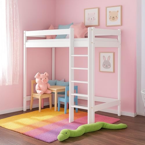 MEBLE WRÓBEL Hochbett 80x160 cm - Kinderbett mit Lattenrost und Rausfallschutz, Holzbett, Etagenbett mit Leiter Bett - Jugendbett Ohne Matratze Weiß - Höhe 160 cm MEBLE WRÓBEL Hochbett 80x160 cm - Kinderbett mit Lattenrost und Rausfallschutz, Holzbett, Etagenbett mit Leiter Bett - Jugendbett Ohne Matratze Weiß - Höhe 160 cm von MEBLE WRÓBEL