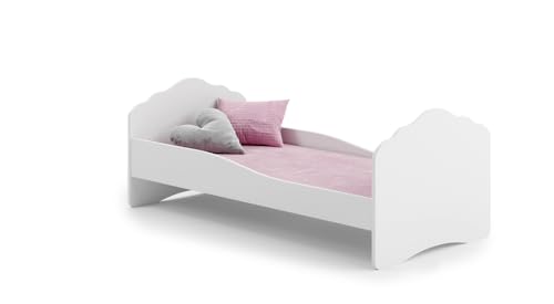 MEBLEKO Kinderbett FALA weiß 140x70 mit einer Matratze und einem Gestell von MEBLEKO