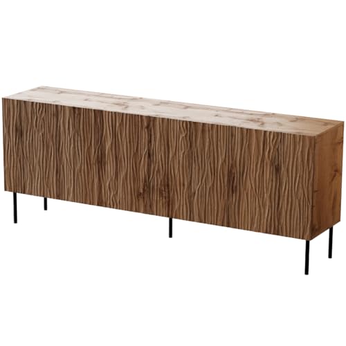 MEBLINE Jungle 190 – Schlafzimmer möbel – Sideboard Wohnzimmer – kleine kommode Schlafzimmer – komodenschrank für Schlafzimmer – 190x74,5x42cm – kommode Wotan Eiche von MEBLINE