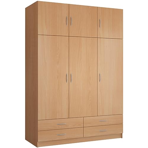 MEBLINE Stella Schrank Schlafzimmer mit Schubladen – Kleiner Kleiderschrank – Schrank Kleiderschrank – Schlafzimmer Schrank – Wardrobe Bedroom – Schlafzimmerschrank - 135cm von MEBLINE