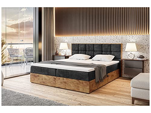 MEBLINI Boxspringbett mit Bettkasten - Gepolstert Doppelbett mit Matratze und Topper - Polsterbett mit Stauraum - Bett mit Kopfteil - Stauraumbett - Lofty 1-200x220 - H3/Schwarz Samt MEBLINI Boxspringbett mit Bettkasten - Gepolstert Doppelbett mit Matratze und Topper - Polsterbett mit Stauraum - Bett mit Kopfteil - Stauraumbett - Lofty 1-200x220 - H3/Schwarz Samt von MEBLINI
