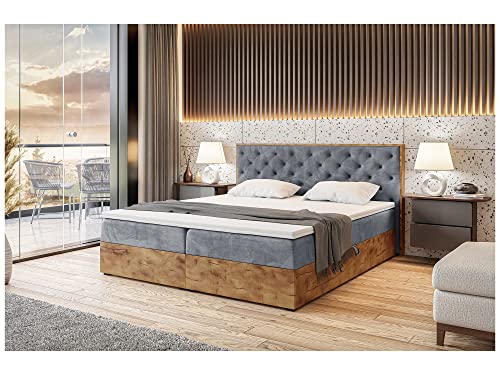 MEBLINI Boxspringbett mit Bettkasten - Gepolstert Doppelbett mit Matratze und Topper - Polsterbett mit Stauraum - Bett mit Kopfteil - Stauraumbett - Lofty 3-200x200 - H3/Grau Samt MEBLINI Boxspringbett mit Bettkasten - Gepolstert Doppelbett mit Matratze und Topper - Polsterbett mit Stauraum - Bett mit Kopfteil - Stauraumbett - Lofty 3-200x200 - H3/Grau Samt von MEBLINI