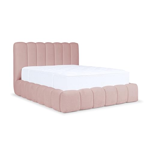 MEBLINI Carlos Polsterbett 180x200 mit Lattenrost und Matratze - Bubble Bett - Cloud - Marshmallow Bed - Kopfteil Bett mit Stauraum - Betten - 180x200 - Rosa Boucle/H3 MEBLINI Carlos Polsterbett 180x200 mit Lattenrost und Matratze - Bubble Bett - Cloud - Marshmallow Bed - Kopfteil Bett mit Stauraum - Betten - 180x200 - Rosa Boucle/H3 von MEBLINI