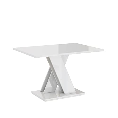 MEBLINI Couchtisch Wohnzimmer - Wohnzimmertisch Modern - Sofatisch Wohnzimmer - Stubentisch - Kaffeetisch - Coffee Table for Living Room - Bronx - 120x60x60cm - Weiß Hochglanz von MEBLINI