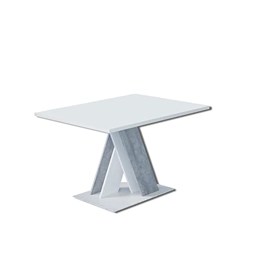 MEBLINI Couchtisch Wohnzimmer - Wohnzimmertisch Modern - Sofatisch Wohnzimmer - Stubentisch - Kaffeetisch - Coffee Table for Living Room - Bronx - 120x60x60cm - Weiß Matt/Betonoptik von MEBLINI