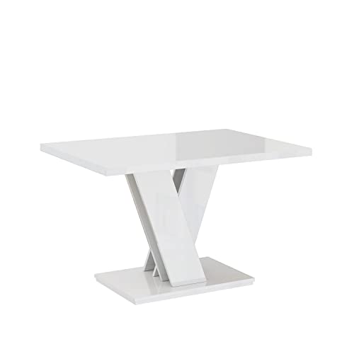 MEBLINI Couchtisch Wohnzimmer - Wohnzimmertisch Modern - Sofatisch Wohnzimmer - Stubentisch - Kaffeetisch - Coffee Table for Living Room - MASIV - 100x70x60cm - Weiß Hochglanz von MEBLINI