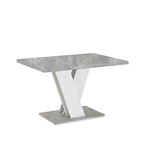 MEBLINI Couchtisch Wohnzimmer - Wohnzimmertisch Modern - Sofatisch Wohnzimmer - Stubentisch - Kaffeetisch - Coffee Table for Living Room - MASIV - 100x70x60cm - Weiß Matt/Betonoptik von MEBLINI