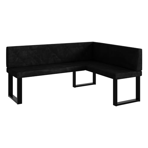 MEBLINI Eckbank für Esszimmer - Küchenbank - Essecke - Sitzecke Küche - ERIC - U-Beine 128x168x87cm Rechts - Schwarz Samt MEBLINI Eckbank für Esszimmer - Küchenbank - Essecke - Sitzecke Küche - ERIC - U-Beine 128x168x87cm Rechts - Schwarz Samt von MEBLINI