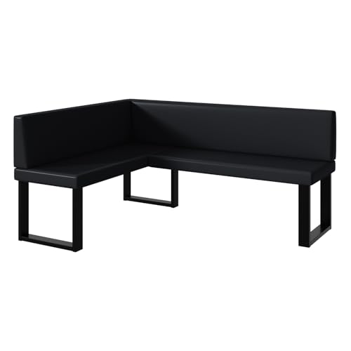MEBLINI Eckbank für Esszimmer - Küchenbank - Essecke - Sitzecke Küche - Toni - U-Beine 128x168x87cm Links - Schwarz Kunstleder MEBLINI Eckbank für Esszimmer - Küchenbank - Essecke - Sitzecke Küche - Toni - U-Beine 128x168x87cm Links - Schwarz Kunstleder von MEBLINI