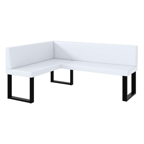 MEBLINI Eckbank für Esszimmer - Küchenbank - Essecke - Sitzecke Küche - Toni - U-Beine 128x168x87cm Links - Weiß Kunstleder MEBLINI Eckbank für Esszimmer - Küchenbank - Essecke - Sitzecke Küche - Toni - U-Beine 128x168x87cm Links - Weiß Kunstleder von MEBLINI