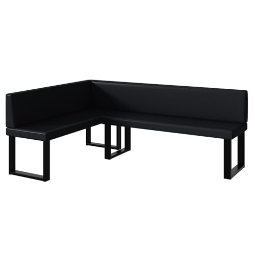 MEBLINI Eckbank für Esszimmer - Küchenbank - Essecke - Sitzecke Küche - Toni - U-Beine 142x196x87cm Links - Schwarz Kunstleder MEBLINI Eckbank für Esszimmer - Küchenbank - Essecke - Sitzecke Küche - Toni - U-Beine 142x196x87cm Links - Schwarz Kunstleder von MEBLINI