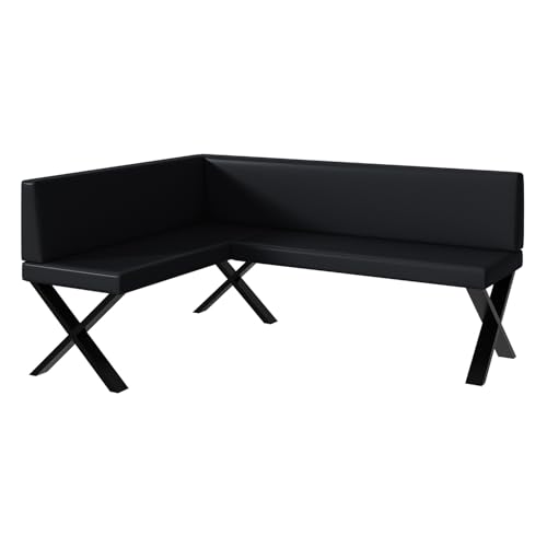 MEBLINI Eckbank für Esszimmer - Küchenbank - Essecke - Sitzecke Küche - Toni - X-Beine 128x168x87cm Links - Schwarz Kunstleder MEBLINI Eckbank für Esszimmer - Küchenbank - Essecke - Sitzecke Küche - Toni - X-Beine 128x168x87cm Links - Schwarz Kunstleder von MEBLINI