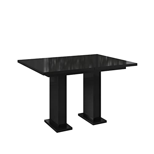 MEBLINI Esstisch Ausziehbar - Esszimmertisch Modern - Küchentisch - Ausziehtisch - Säulentisch - Ausziehbarer Tisch - Dining Table - Esszimmertische - 120-160x80x76cm - Gloss - Schwarz Hochglanz MEBLINI Esstisch Ausziehbar - Esszimmertisch Modern - Küchentisch - Ausziehtisch - Säulentisch - Ausziehbarer Tisch - Dining Table - Esszimmertische - 120-160x80x76cm - Gloss - Schwarz Hochglanz von MEBLINI