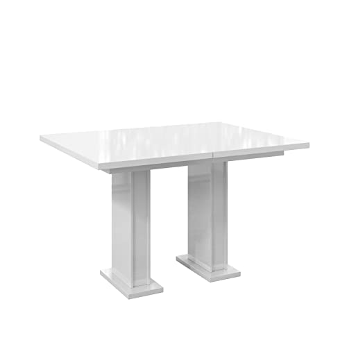 MEBLINI Esstisch Ausziehbar - Esszimmertisch Modern - Küchentisch - Ausziehtisch - Säulentisch - Ausziehbarer Tisch - Dining Table - Esszimmertische - 120-160x80x76cm - Gloss - Weiß Hochglanz MEBLINI Esstisch Ausziehbar - Esszimmertisch Modern - Küchentisch - Ausziehtisch - Säulentisch - Ausziehbarer Tisch - Dining Table - Esszimmertische - 120-160x80x76cm - Gloss - Weiß Hochglanz von MEBLINI