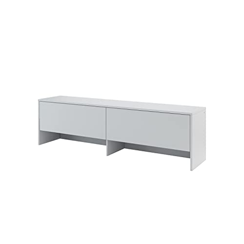 MEBLINI Hängeschrank für Horizontal Schrankbett Bed Concept - Wandschrank mit Ablagen, Fächern und Teleskopen - Wandregal - BC-09 für 140x200 Horizontal - Grau Matt von MEBLINI