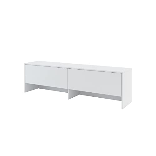 MEBLINI Hängeschrank für Horizontal Schrankbett Bed Concept - Wandschrank mit Ablagen, Fächern und Teleskopen - Wandregal - BC-09 für 140x200 Horizontal - Weiß Matt von MEBLINI