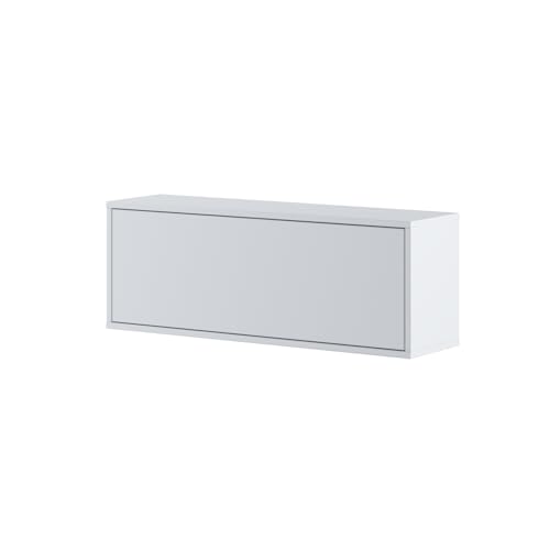 MEBLINI Hängeschrank für Horizontal Schrankbett Bed Concept - Wandschrank mit Regalen und Teleskopen - Wandregal - BC-29 - Weiß Matt von MEBLINI