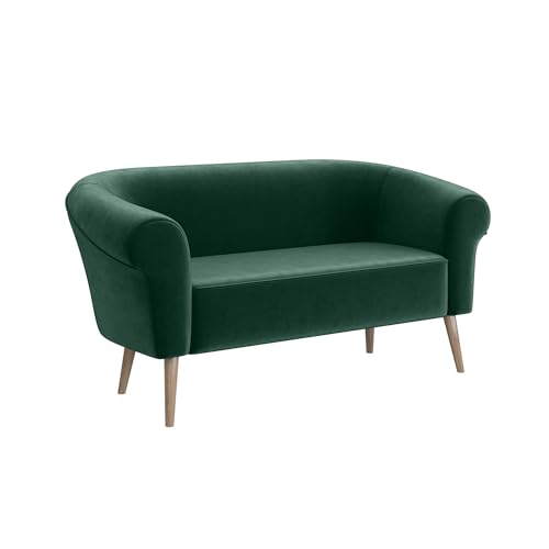 MEBLINI Mini Sofa 2-Sitzer für Wohnzimmer - Mini Lounge für Zwei Personen - Küchensofa - Sofa Klein - Emilia - 2 - Grün Samt von MEBLINI
