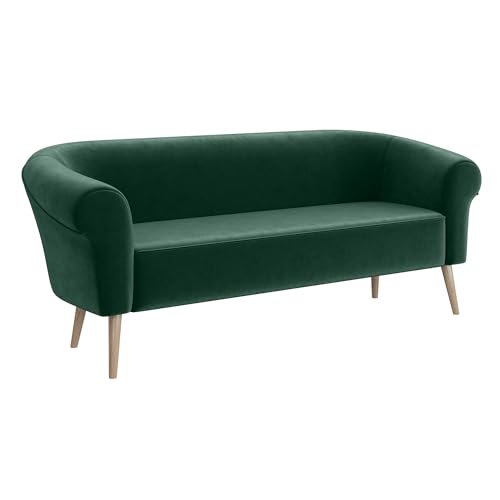 MEBLINI Mini Sofa 3-Sitzer für Wohnzimmer - Mini Lounge für DREI Personen - Küchensofa - Sofa Klein - Emilia - 3 - Grün Samt von MEBLINI