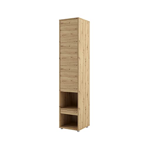 MEBLINI Schrank für Schrankbett Bed Concept - Hochschrank mit Ablagen, Fächern und Schublade - Nachttisch - BC-07 - Artisan Eiche von MEBLINI