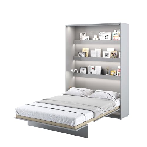 MEBLINI Schrankbett Bed Concept - Wandbett mit Lattenrost - Klappbett mit Schrank - Wandklappbett - Murphy Bed - Bettschrank - BC-01-140x200cm Vertikal - Grau Matt mit Matratze MEBLINI Schrankbett Bed Concept - Wandbett mit Lattenrost - Klappbett mit Schrank - Wandklappbett - Murphy Bed - Bettschrank - BC-01-140x200cm Vertikal - Grau Matt mit Matratze von MEBLINI