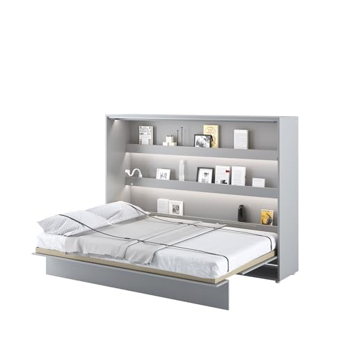 MEBLINI Schrankbett Bed Concept - Wandbett mit Lattenrost - Klappbett mit Schrank - Wandklappbett - Murphy Bed - Bettschrank - BC-04-140x200cm Horizontal - Grau Matt mit Matratze MEBLINI Schrankbett Bed Concept - Wandbett mit Lattenrost - Klappbett mit Schrank - Wandklappbett - Murphy Bed - Bettschrank - BC-04-140x200cm Horizontal - Grau Matt mit Matratze von MEBLINI