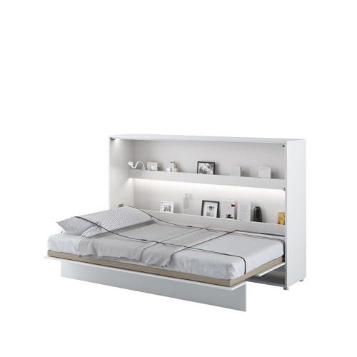 MEBLINI Schrankbett Bed Concept - Wandbett mit Lattenrost - Klappbett mit Schrank - Wandklappbett - Murphy Bed - Bettschrank - BC-05-120x200cm Horizontal - Weiß Matt mit Matratze MEBLINI Schrankbett Bed Concept - Wandbett mit Lattenrost - Klappbett mit Schrank - Wandklappbett - Murphy Bed - Bettschrank - BC-05-120x200cm Horizontal - Weiß Matt mit Matratze von MEBLINI