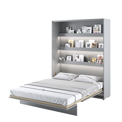 MEBLINI Schrankbett Bed Concept - Wandbett mit Lattenrost - Klappbett mit Schrank - Wandklappbett - Murphy Bed - Bettschrank - BC-12-160x200cm Vertikal - Grau Matt mit Matratze MEBLINI Schrankbett Bed Concept - Wandbett mit Lattenrost - Klappbett mit Schrank - Wandklappbett - Murphy Bed - Bettschrank - BC-12-160x200cm Vertikal - Grau Matt mit Matratze von MEBLINI