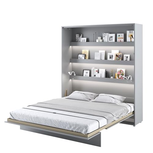 MEBLINI Schrankbett Bed Concept - Wandbett mit Lattenrost - Klappbett mit Schrank - Wandklappbett - Murphy Bed - Bettschrank - BC-13-180x200cm Vertikal - Grau Matt mit Matratze MEBLINI Schrankbett Bed Concept - Wandbett mit Lattenrost - Klappbett mit Schrank - Wandklappbett - Murphy Bed - Bettschrank - BC-13-180x200cm Vertikal - Grau Matt mit Matratze von MEBLINI