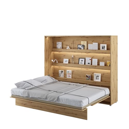MEBLINI Schrankbett Bed Concept - Wandbett mit Lattenrost - Klappbett mit Schrank - Wandklappbett - Murphy Bed - Bettschrank - BC-14-160x200cm Horizontal - Artisan Eiche mit Matratze MEBLINI Schrankbett Bed Concept - Wandbett mit Lattenrost - Klappbett mit Schrank - Wandklappbett - Murphy Bed - Bettschrank - BC-14-160x200cm Horizontal - Artisan Eiche mit Matratze von MEBLINI