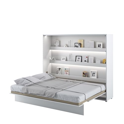 MEBLINI Schrankbett Bed Concept - Wandbett mit Lattenrost - Klappbett mit Schrank - Wandklappbett - Murphy Bed - Bettschrank - BC-14-160x200cm Horizontal - Weiß Matt mit Matratze MEBLINI Schrankbett Bed Concept - Wandbett mit Lattenrost - Klappbett mit Schrank - Wandklappbett - Murphy Bed - Bettschrank - BC-14-160x200cm Horizontal - Weiß Matt mit Matratze von MEBLINI