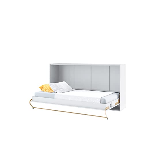 MEBLINI Schrankbett Concept Pro - Wandbett mit Lattenrost - Schrank mit Klappbett - Wandklappbett - Murphy Bed - Bettschrank - CP-06-90x200cm Horizontal - Weiß Matt von MEBLINI