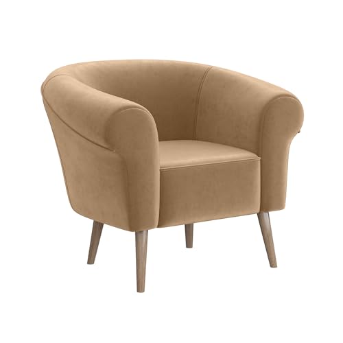 MEBLINI Sofa Sessel für Wohnzimmer - Mini Lounge für eine Person - Loungesessel - Armlehnstuhl - Armchair - Emilia - 1 - Beige Samt von MEBLINI