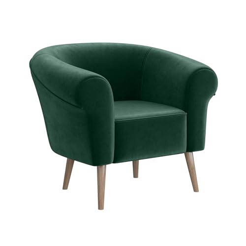 MEBLINI Sofa Sessel für Wohnzimmer - Mini Lounge für eine Person - Loungesessel - Armlehnstuhl - Armchair - Emilia - 1 - Grün Samt von MEBLINI