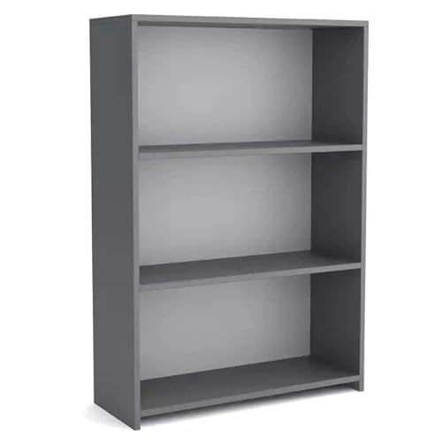 MEBLOHAND Regal Bücherregal 80x30x110 cm mit 3 Ebenen, würfelförmig, Holz-Regaleinheit für Büro, Wohnzimmermöbel - Praktisches Standregal mit 3 Ablagen, Pflegeleichtes Laminat (Graphit, 80x30x110 cm) von MEBLOHAND