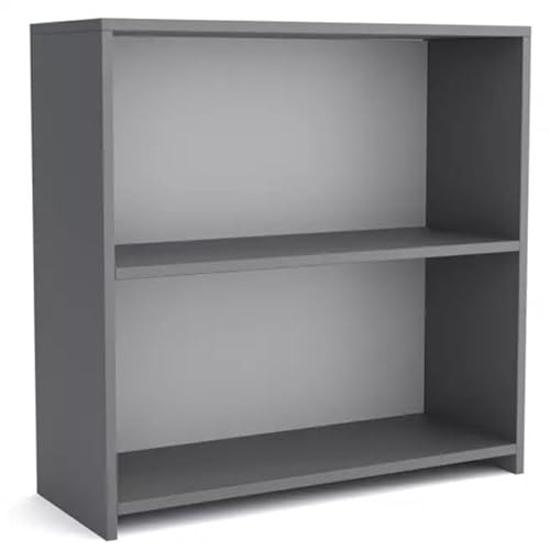 MEBLOHAND Regal Bücherregal 80x30x75 cm Graphit mit 2 Ebenen, würfelförmig, Holz-Regaleinheit für Büro, Wohnzimmermöbel - Praktisches Standregal mit 2 Ablagen, Pflegeleichtes Laminat von MEBLOHAND