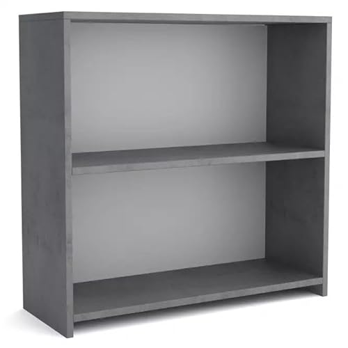 MEBLOHAND Regal Bücherregal 80x30x75 cm Grau mit 2 Ebenen, würfelförmig, Holz-Regaleinheit für Büro, Wohnzimmermöbel - Praktisches Standregal mit 2 Ablagen, Pflegeleichtes Laminat von MEBLOHAND