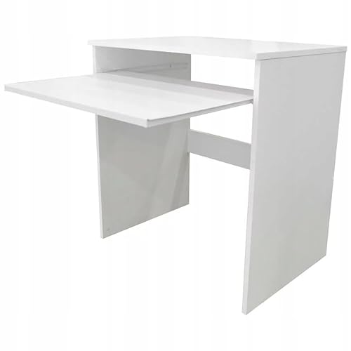 MEBLOHAND Schreibtisch, Bürotisch für PC und Laptop aus Holz – Weiß Computertisch - Arbeitsstation für Home Office 70x50x75 cm, Eckschreibtisch - Büromöbel Weiss Matt - Funktional und Ergonomisch von MEBLOHAND